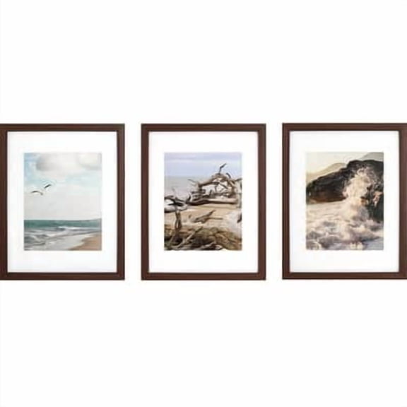 Studio Decor 3 Pack Gallery Black Frame with Mat – Classic Wall Photo Frame Set - White Mat - Modern Black Finish - 8" x 10" / 5" x 7" Display - 1 Pack