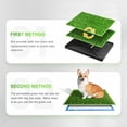 thumbnail image 4 of Hompet Dog Grass Pads 28"18", Puppy Turf Potty Training Pads, Easy to Clean with Fast Drain Holes, Artificial Turf for Dog Systems Replacement Grass Mats, Indoor/Outdoor Garden Lawn Patio Balcony, 4 of 7
