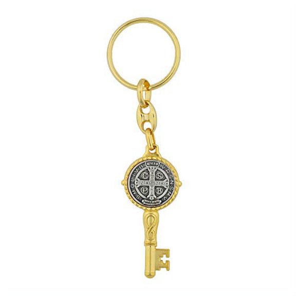 Saint Benedict Key-Shaped Key Ring