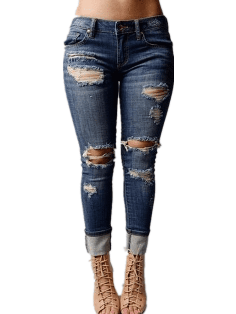 light jeans with holes