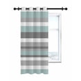 thumbnail image 7 of Blue-Gray Stripes Thermal Insulated Blackout Curtains for Bedroom 72 Length Room Darkening Curtain 1 Panel Grommet Window Curtain Drape for Living Room Nursery Room, 7 of 7