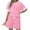 Pink, variant on UPPADA Two Piece Sets for Women Lounge Sets Summer Crew Neck Shirts and Short Sets Cap Sleeve Drawstring Sweatsuit with Pocket Coffee,L