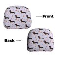 thumbnail image 6 of Kdxio Dachshund Dog Pattern Print 2 Piece Car Head Rest Covers Set Auto Front/Rear Seats Headrest Cover Universal Fit Most Cars,Sedan, SUV, 6 of 9