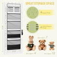 thumbnail image 5 of Yecaye 4-Shelf Over the Door Stuffed Animal Storage Hanging Organizer Net, 6-Pockets, Black, 1 Pack, 5 of 8