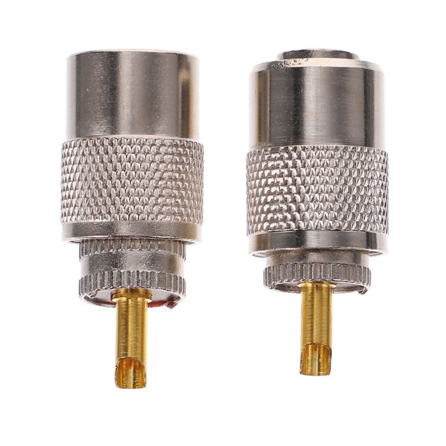 2 juegos de adaptadores coaxiales RF a conector UHF RG58 SO239 SL16. Incluye adaptadores de cable coaxial.