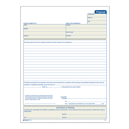 UPC: 0087958073133 | Adams™ Proposal Book  8 3/8  x 11   1 Part With Carbons  White  50 Sheets