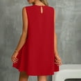 thumbnail image 4 of ZQUUVOU Women's Dress Summer Solid Color Round Neck Sleeveless A Line Mini Dress Red,XL, 4 of 7