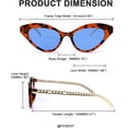 thumbnail image 5 of Gafas de sol de moda para mujer, estrechas, con forma de ojo de gato y cadena de metal, patillas H, 5 of 5