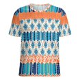 thumbnail image 5 of The Blue Tribe Womens Tops Women's Fashion Casual Short Sleeve Flower Print Round Neck Pullover Top Blouse, 5 of 7