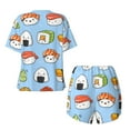 thumbnail image 5 of Lsque Kawaii Sushi Women's Short-Sleeved Pajama Set - 2 Piece Soft and Lightweight Sleepwear Set-Large, 5 of 9
