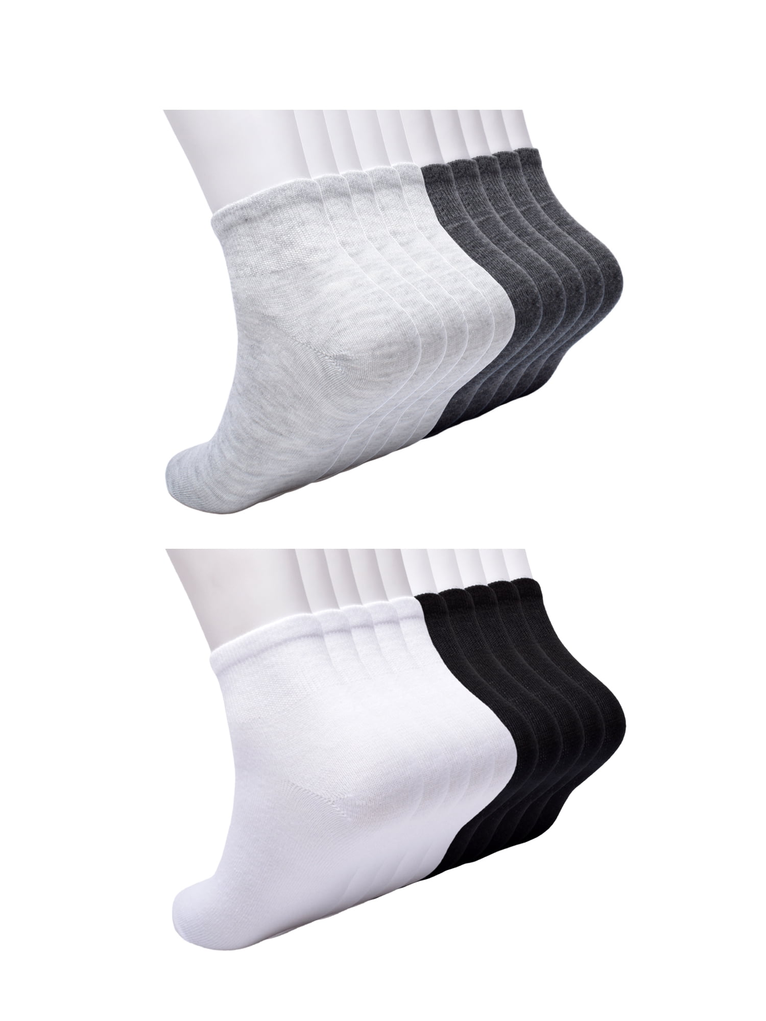 No Boundaries Womens Ankle Socks, 20-Pack, Shoe Size 4-10