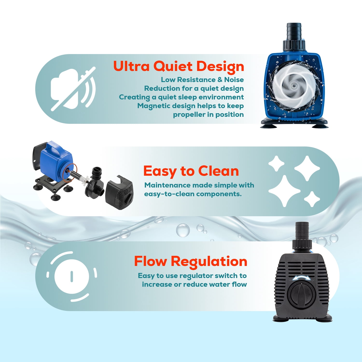 920 GPH Amphibious Adjustable For Pond Fountain Aquarium Fish Tank Water Pump