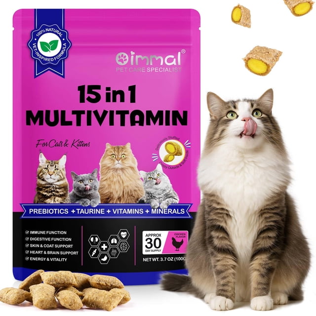Premios multivitamínicos para gatos IMKCICSZ 15 en 1 sabor pollo