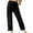 Black, variant on Plus Size Solid Relaxed Crinkle Pants Wide Leg Casual Summer High Waist Trousers Fashion Work Office Cropped Pant