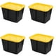 thumbnail image 1 of Cajas de Plástico Resistente VentDepot 4 Piezas 45 Lt 51x38x37cm Apilable polietileno negro/amarillo, 1 of 1
