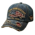 thumbnail image 2 of Trucker Hats AURORADY 250Th Us Anniversary Distressed Denim Hat – 1776–2026 Embroidered Patriotic Baseball Cap Adjustable Metal Buckle, Blue One Size Visors, 2 of 8