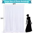 thumbnail image 2 of 5 X 7FT White Backdrop Curtain, 3 Layers High-Density Party Backdrop Curtain Panels Stage, Photo Backdrop, 2 of 5