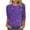 Purple, variant on Fancifize Women's Sequin Shirts 3/4 Sleeve Crew Neck Top Glitter Sparkles Blouse Autumn Comfortable Loose Clothes