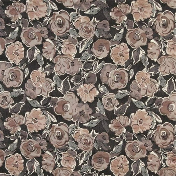 Designer Fabrics  54 in. Wide Grey- Off White- Beige And Rose- Flower Patterned Upholstery Fabric