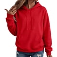thumbnail image 2 of Women's Hooded Sweatshirt Long Sleeve Oversized Casual Pullover Hoodie Travel Hoodie S, 2 of 5