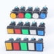thumbnail image 2 of Interruptores pulsadores de plástico cuadrados y redondos de 16 mm, 5 V, 12 V, 24 V, 220 V, 1 NO, 1 NC/2 NO, 2 NC, con iluminación LED momentánea y bloqueo, 2 of 5