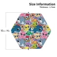 thumbnail image 2 of KLL Drink Coasters Set Hexagon of 4,PU Leather Absorbent Coasters Set Decorative Coffee Cup Coasters Housewarming Gift for Home Decor-Cartoon Marine Animals, 2 of 5