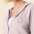thumbnail image 5 of Dalix Ghost Embroidered Fleece Zip Washed Hoodie Cold Fall Winter Women in Blush S Small, 5 of 5