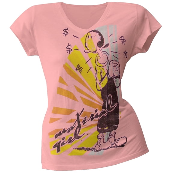 Popeye - Material Girl Juniors T-Shirt - Large