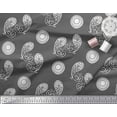 thumbnail image 3 of Soimoi Gray Heavy Satin Fabric Floral & Paisley Printed Craft Fabric by the Yard 54 Inch Wide, 3 of 3