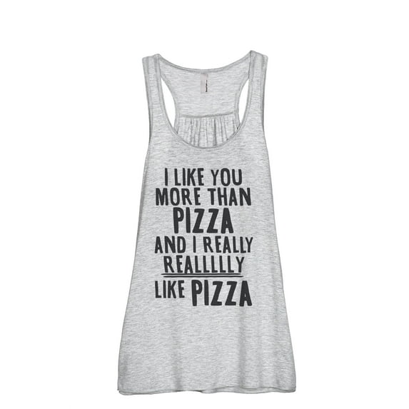 Thread Tank More Than Pizza Women's Sleeveless Flowy Racerback Tank Top Sport Grey Small