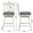 thumbnail image 3 of Giantex Round Swivel Low Back Pedestal Bar Stool, Antique White/Black (Set of 4), 3 of 6