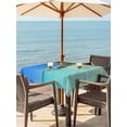thumbnail image 2 of Outdoor Tablecloth with Umbrella Hole and Zipper, Summer Beach Square Table Cloth 54x54 Inch Waterproof Tablecloth, Palm Tree Tropical Botanical Ocean Blue Sky Picnic Table Cover for Patio Camping, 2 of 7