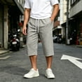 thumbnail image 2 of Men's Big & Tall Basketball Capri Pants Below Knee 3/4 Pants 13 inch Loose Fit Elastic Waist Summer Casual Baggy Sweat Shorts with Pockets Streetwear Size 3XL Gray, 2 of 9