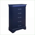 thumbnail image 7 of Bedroom Set, Queen Navy Blue Sleigh Style with LED Headboard Lights | Solid Wood+MDF | Double Dressers, 7 of 7