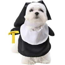 Halloween Pet Costume,Nun Dog Costume,Funny Cat Costume Set, Elastic Adjustment Nun Style Dress Up Cosplay Halloween Dog Clothes for Small Dogs Cats