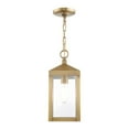 thumbnail image 5 of 20591-01 Livex Lighting Nyack - 1 Light Outdoor Pendant Lantern in Mid Century Modern Style - 6.25 Inches wide by 14.5 Inches high-Antique Brass, 5 of 11