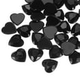 thumbnail image 1 of Unique Bargains 40 Pcs Acrylic Heart Rhinestone 15mm Flat Back Plastic Gems for Jewelry Making, Black, 1 of 5