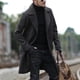 thumbnail image 4 of Abrigo cortavientos con doble botonadura para hombre, informal, informal, de invierno Pompotops  oipoqjl21719, 4 of 4