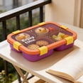 thumbnail image 4 of Portable Bento Box with 4 Independent Compartments, Leak-Proof Microwave-Safe Lunch Container, Food-Grade Material for Easter Decor, Perfect for Work/Travel, Easy to Clean and Carry, 10*8*2in, Orange, 4 of 7