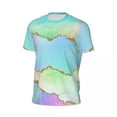 thumbnail image 5 of T Shirt For Men Metallic Texture Sportswear T-Shirt Summer Ombre Marble Print Aesthetic Trendy Cool, 5 of 7