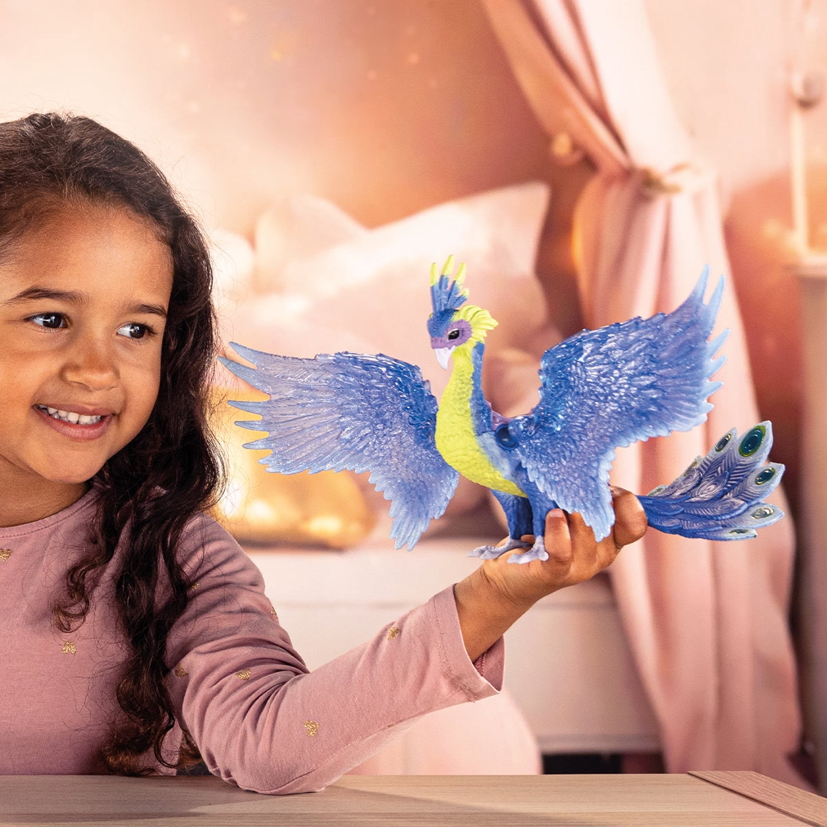 Schleich Bayala - 11" Magical Peacock Bird Toy with Movable Wings - Fantasy Action Figure for Girls and Boys - Fun, Imaginative Play Fairy Figurine - Kids Ages 5+ | 70794