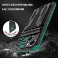 thumbnail image 6 of Case for iPhone 13,Military Grade [Built-in Kickstand] with Card Holder Dual-Layer Design Heavy Duty TPU+PC Shockproof Protection Phone Case for iPhone 13,6.1 inch (Green), 6 of 18