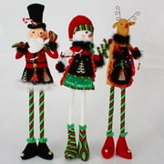 Set of 3 Christmas Whimsy Santa Claus, Snowman & Deer Table Top Decorations 26"