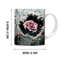 EUDIDV Decorative Ceramic Mug 400ml Valentine's Day Ceramic Broken Wall Mark Cup Large Ceramic Mug