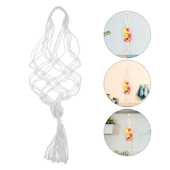 LEORX Fruit Basket for Wall Cotton Rope White 1Pack