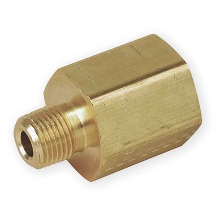 Hex Adapter Brass Pipe Fitting, 3/8 in Female NPT X 1/4 in Male NPT