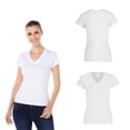 thumbnail image 2 of Playera Cuello V Yazbek blanca Talla Extra chica 100% algodón, 2 of 3