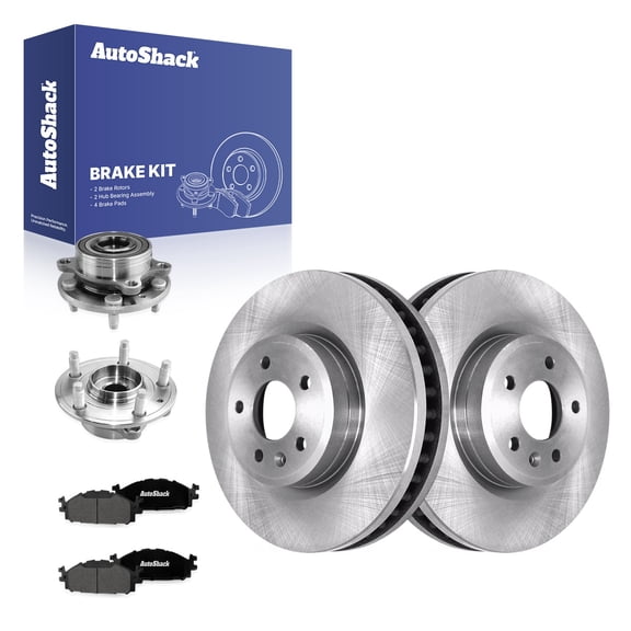 AutoShack Front Vented Brake Rotors   Premium Ceramic Pads   Hub Bearing Assembly 8-PC Brake Kit Replacement for 2011-2012 Ford Explorer 12.8" (325 mm)