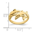 thumbnail image 4 of Solid 14k Yellow Gold Double Dolphins Swimming Ring Band Size 8.5, 4 of 6