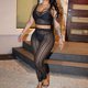 thumbnail image 1 of Traje De Malla Negro A Rayas Traje de malla negro a rayas Slim Fit See Through Traje sexy para fiesta (Negro S) Cgtredaw Para estrenar, 1 of 1